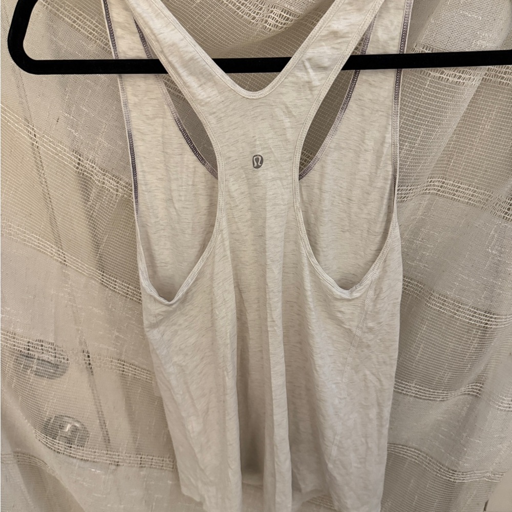 Lululemon Athletica White Sleeveless Backless Tank Top